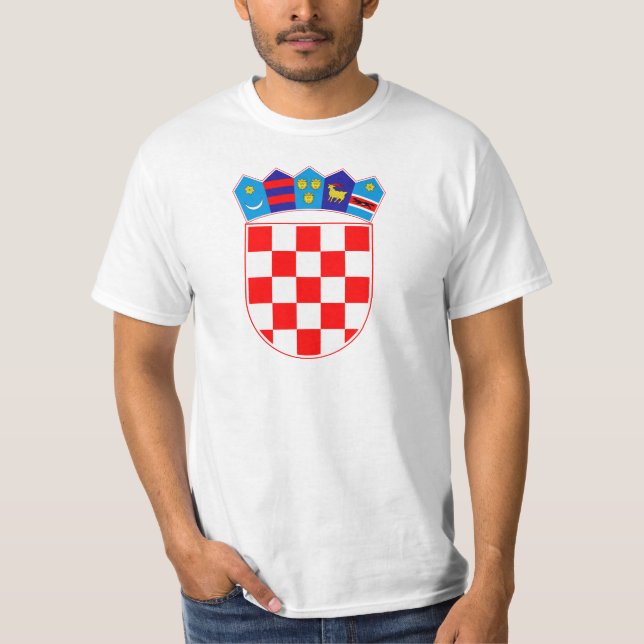 Vapensköld av Kroatien, kroatisk Emblem, Hrvatska T-shirt (Framsida)