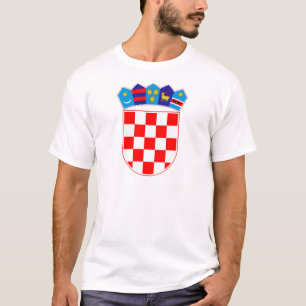 Vapensköld av Kroatien, kroatisk Emblem, Hrvatska Tee
