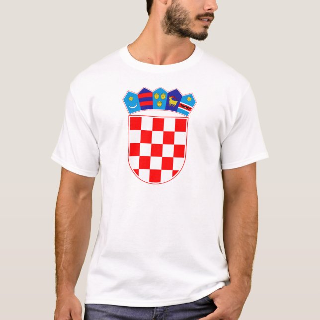 Vapensköld av Kroatien, kroatisk Emblem, Hrvatska Tee (Framsida)