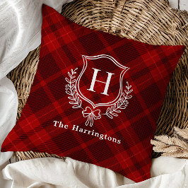 Vapensköld av Red Play Winter Monogram Initial Kudde