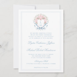 Vapensköld av Sweet Cherry Blommar | Monogram Bröl Inbjudningar