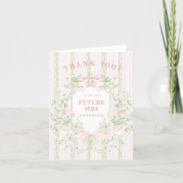 Vapensköld av Sweet Rosa Blommigt Möhippa Tack Kort
