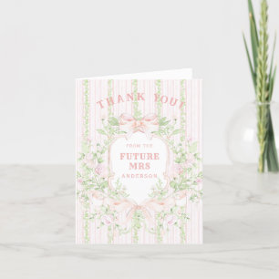 Vapensköld av Sweet Rosa Blommigt Möhippa Tack Kort