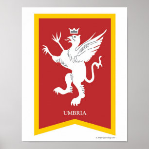 Vapensköld av Umbrien Italien Region-utskrift Poster
