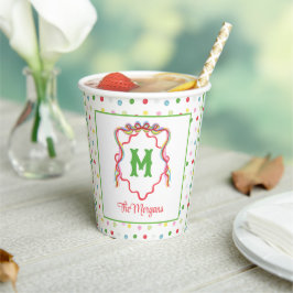 Vapensköld av vattenfärg Konfetti jul Bow Monogram