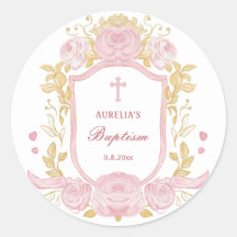 Vapensköld av vattenfärgen Ro Baptism Stor Sticker