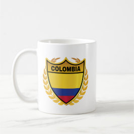 Vapensköld Badge för Colombias nationella Flagga G Kaffemugg