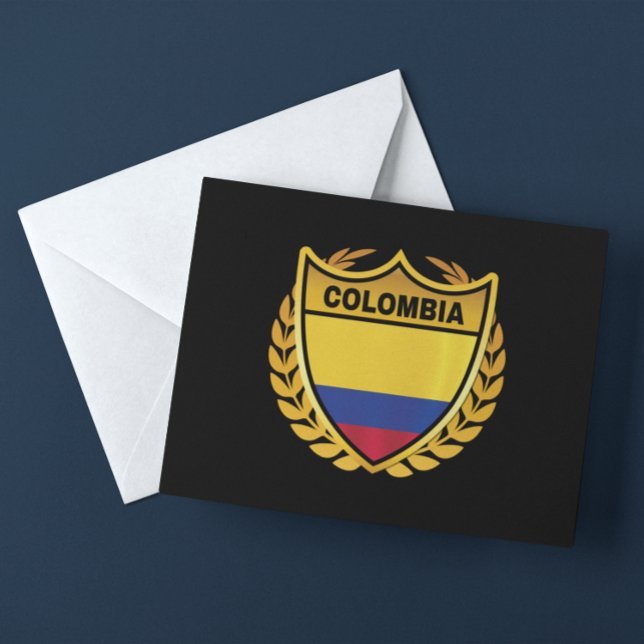 Vapensköld Badge för Colombias nationella Flagga G Vykort (colombia gold flag badge postcard)