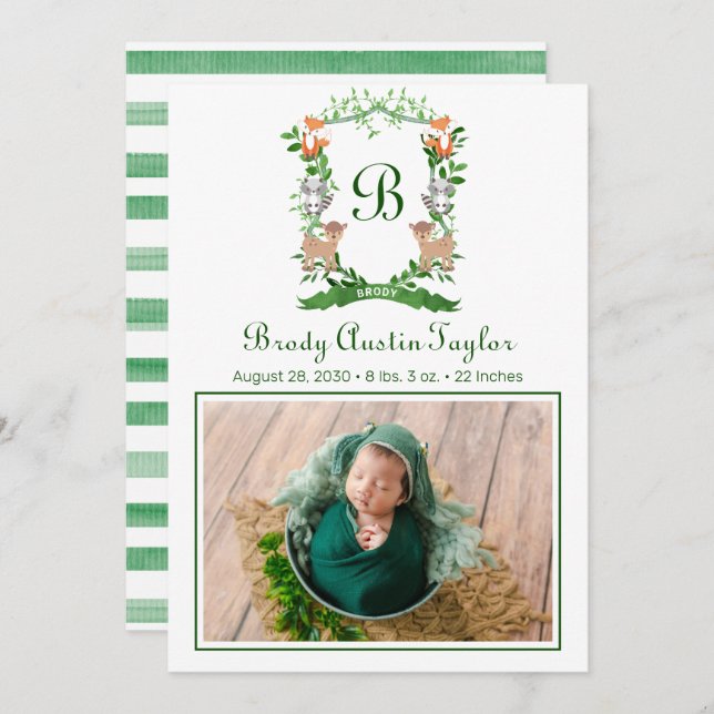 Vapensköld Birgungning Meddelande om skogsdjur (Fram/baksida)