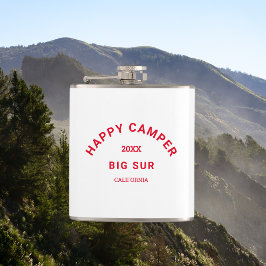 Vapensköld Campers för Retro Red Lycklig, Helg Fickplunta