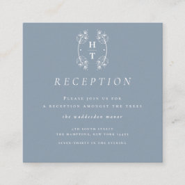 Vapensköld Dusty Blue Reception Bröllop Tilläggskort