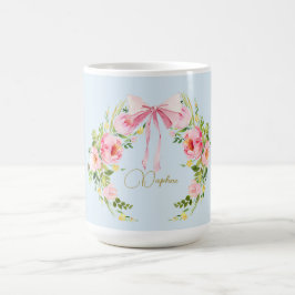 Vapensköld för babyskor, Blommigt, nödblått Rosa Kaffemugg