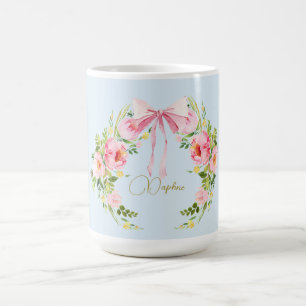 Vapensköld för babyskor, Blommigt, nödblått Rosa Kaffemugg