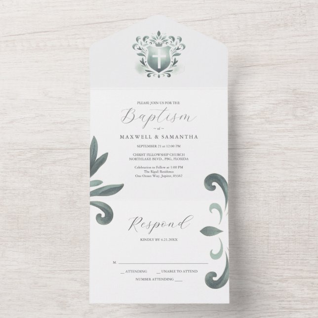Vapensköld för Baptism-inbjudningar och OSA kort S (Inside)
