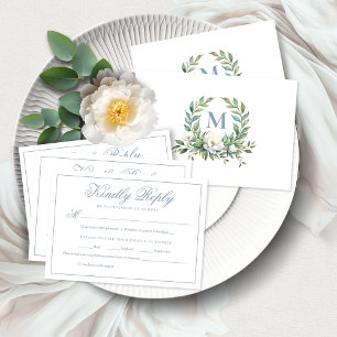 Vapensköld för blå Elegant, för blå Blommigt, Mon OSA Kort