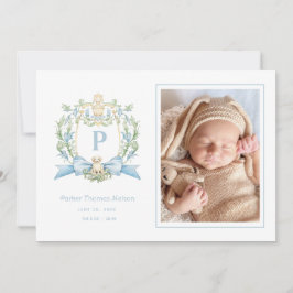 Vapensköld för Blått band för Cute Puppy | Pojke Meddelande