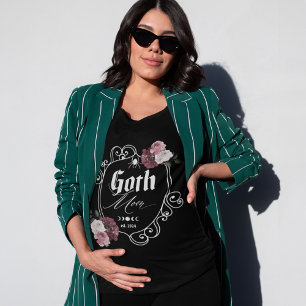 Vapensköld för Blommigt för meddelande om Goth Mam T Shirt
