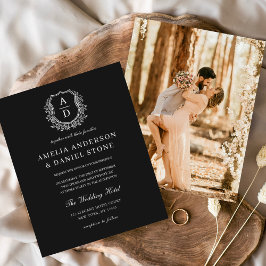 Vapensköld för formell Blommigt, Monogram Bröllop Flygblad