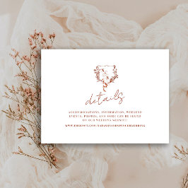 Vapensköld för formell Rust-Blommigt, Monogram Brö Tilläggskort