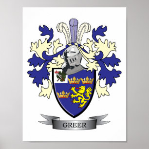 Vapensköld för Greer familjvapensköld Poster
