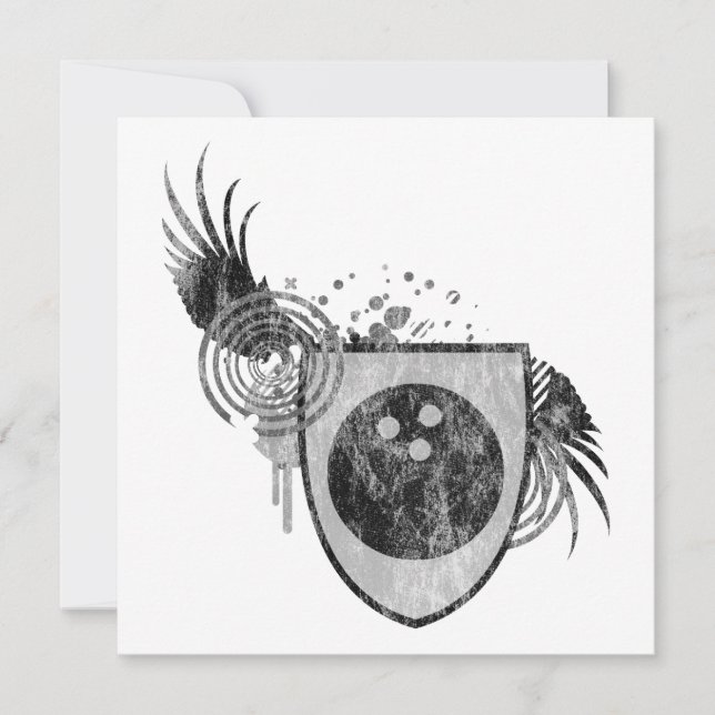 vapensköld för hifi-bowlingboll inbjudningar (Framsida)