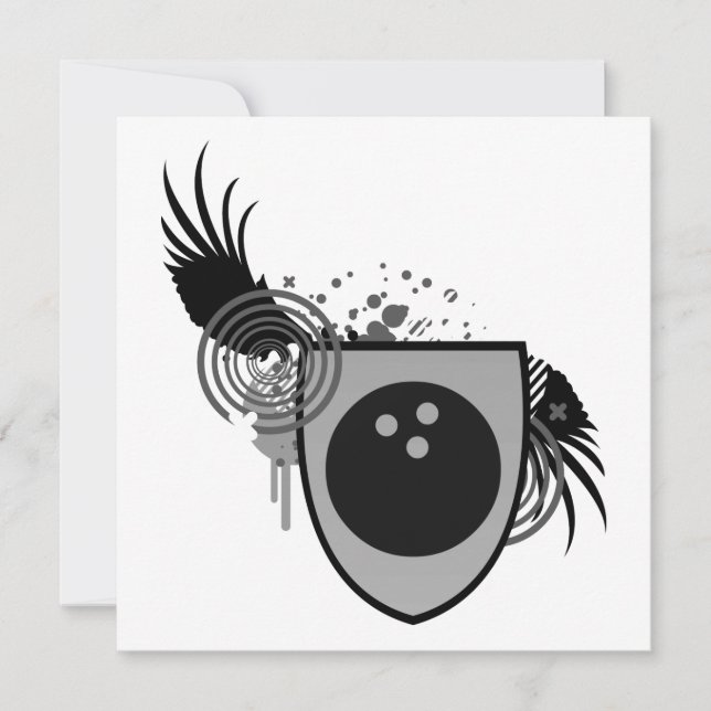 vapensköld för hifi-bowlingboll inbjudningar (Framsida)