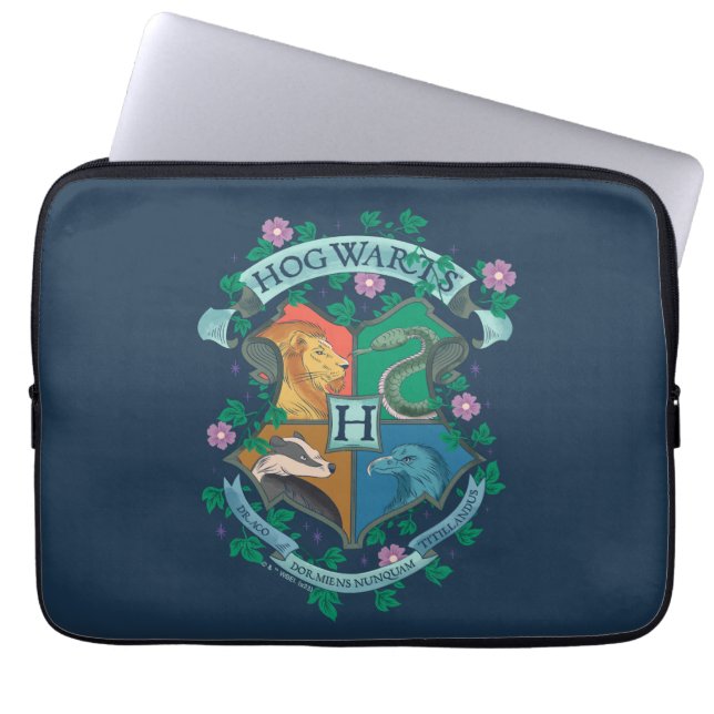 VAPENSKÖLD FÖR HOGWARTS™-Blommigt Laptop Fodral (Framsidan)