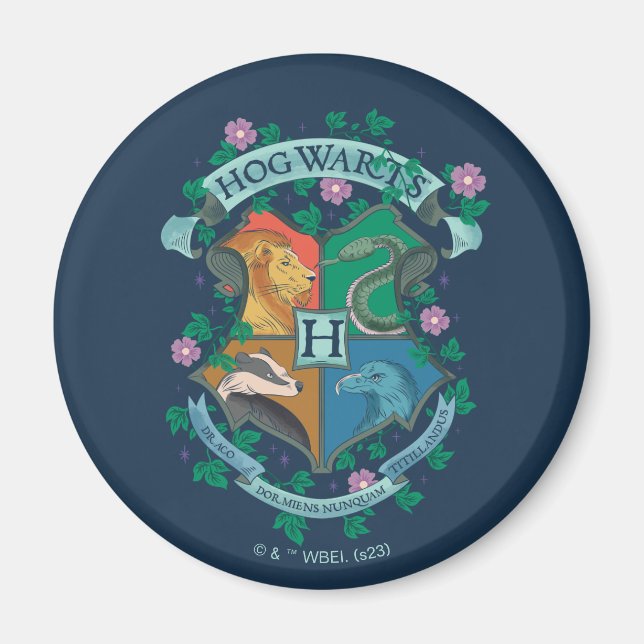 VAPENSKÖLD FÖR HOGWARTS™-Blommigt Magnet (Framsidan)