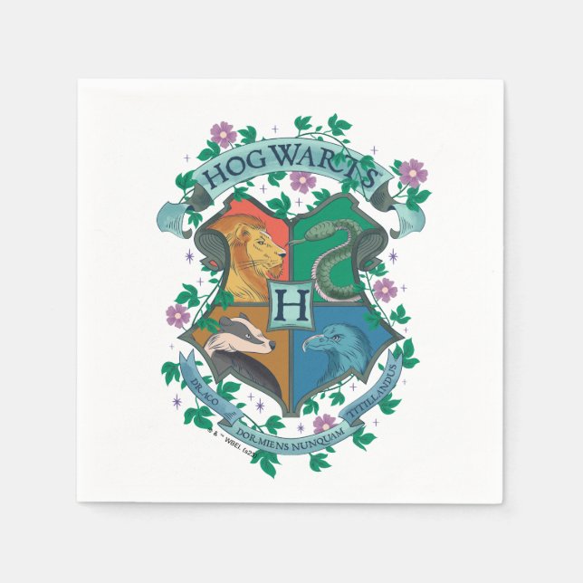 VAPENSKÖLD FÖR HOGWARTS™-Blommigt Pappersservett (Framsidan)