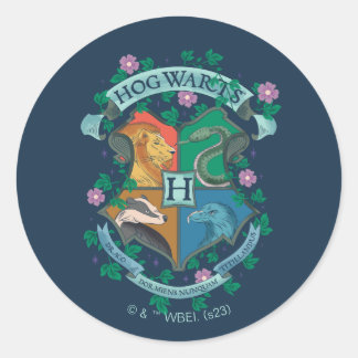 VAPENSKÖLD FÖR HOGWARTS™-Blommigt Runt Klistermärke