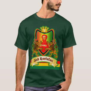 Vapensköld för Jah kung Rastafari T Shirt
