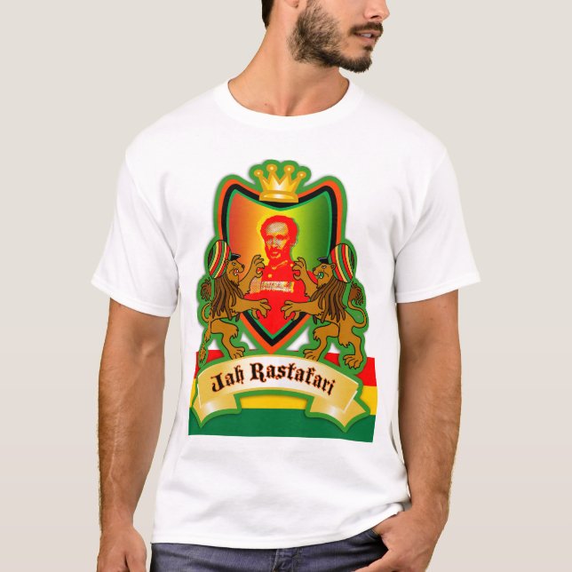 Vapensköld för Jah kung Rastafari Tröja (Framsida)