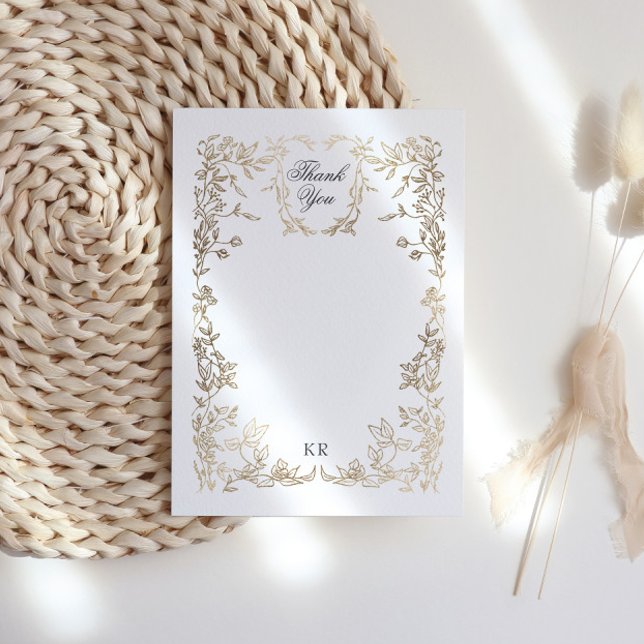 Vapensköld för klassisk Elegant, Monogram Bröllop Tack Kort (Skapare uppladdad)