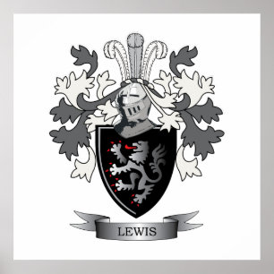 Vapensköld för Lewis familjvapensköld Poster