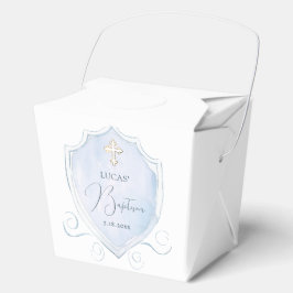 Vapensköld för ljusblå vattenfärg Baptism Ta ut Presentaskar