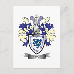 Vapensköld för Lyon familjvapensköld Vykort
