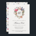 Vapensköld för målad Blommigt 60:e Födelsedagsfest Inbjudningar<br><div class="desc">Fira en milstolpe med elegans och stil genom att använda vår vattenfärgsinbjudan till blommigt på 60 år. Den här inbjudan är en botaniskt inspirerad design med ett utmärkt blommigt-bouquet och ett sofistikerat kalligrafteckensnitt och är perfekt för en trädgårds party eller sommarfödelsedagsfirande. Oavsett om du är värd för ett stort evenemang...</div>