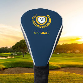 Vapensköld för marin och Guld Monogram Logotyp