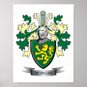 Vapensköld för Morgan familjvapensköld Poster