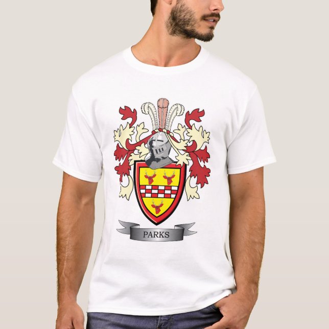 Vapensköld för parkerfamiljvapensköld t shirt (Framsida)
