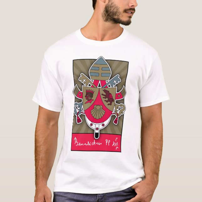 Vapensköld för Pope Benedict Tee Shirt (Framsida)