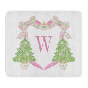 Vapensköld för vattenfärgen Rosa Julgran Monogram