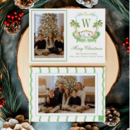 Vapensköld för vattenfärgsmonogram initialt nyskap julkort