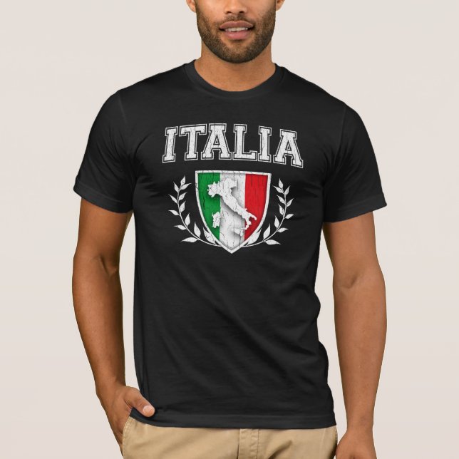 Vapensköld för vintageITALIA flagga Tee (Framsida)