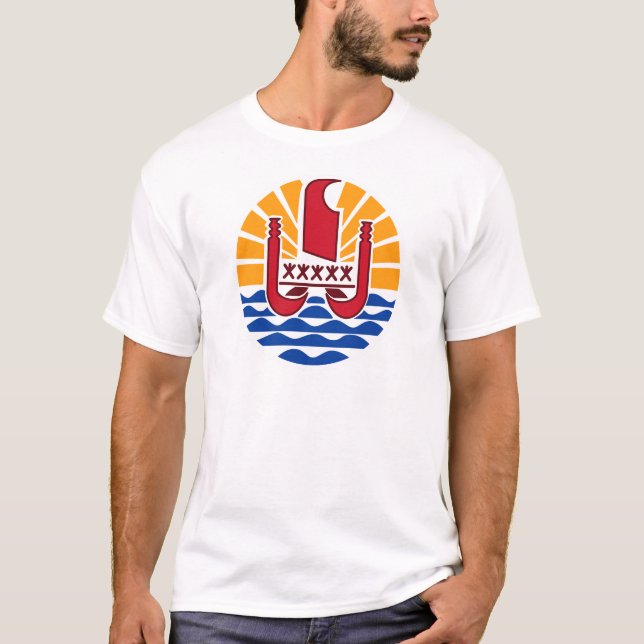 Vapensköld franska Polynesia Polynésie Française T Shirt (Framsida)