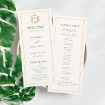 Vapensköld Handflatan Träd Monogram Tropiskt Bröll Meny<br><div class="desc">Följ dina gäster genom din speciella dag med det här elegant Tropiska Bröllopsprogrammet i Vapensköld Handflatan Träd. Med ett monogram för personlig vapensköld och ett projekt för tropiska handflatan träd är detta program perfekt för strandbröllop, sommarstugor eller firande eller destinationsbröllop i ställe som Mexiko eller Dominikanska republiken. Lägg till en...</div>