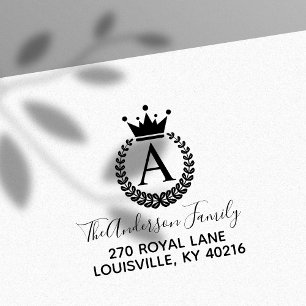 Vapensköld Krona Utandning Monogram Returadress Stämpel