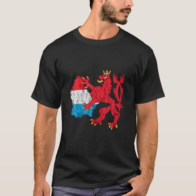 Vapensköld Luxemburg Karta Luxembourg Letzebuerg R T Shirt (Framsida)