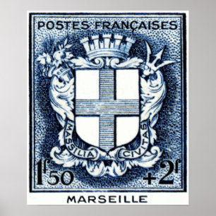 Vapensköld Marseille frankrike Poster