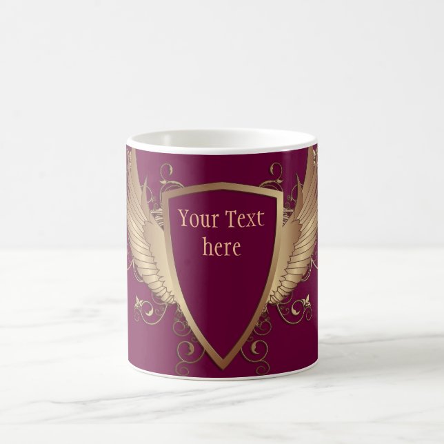 VAPENSKÖLD med VINGAR + din text Kaffemugg (Center)